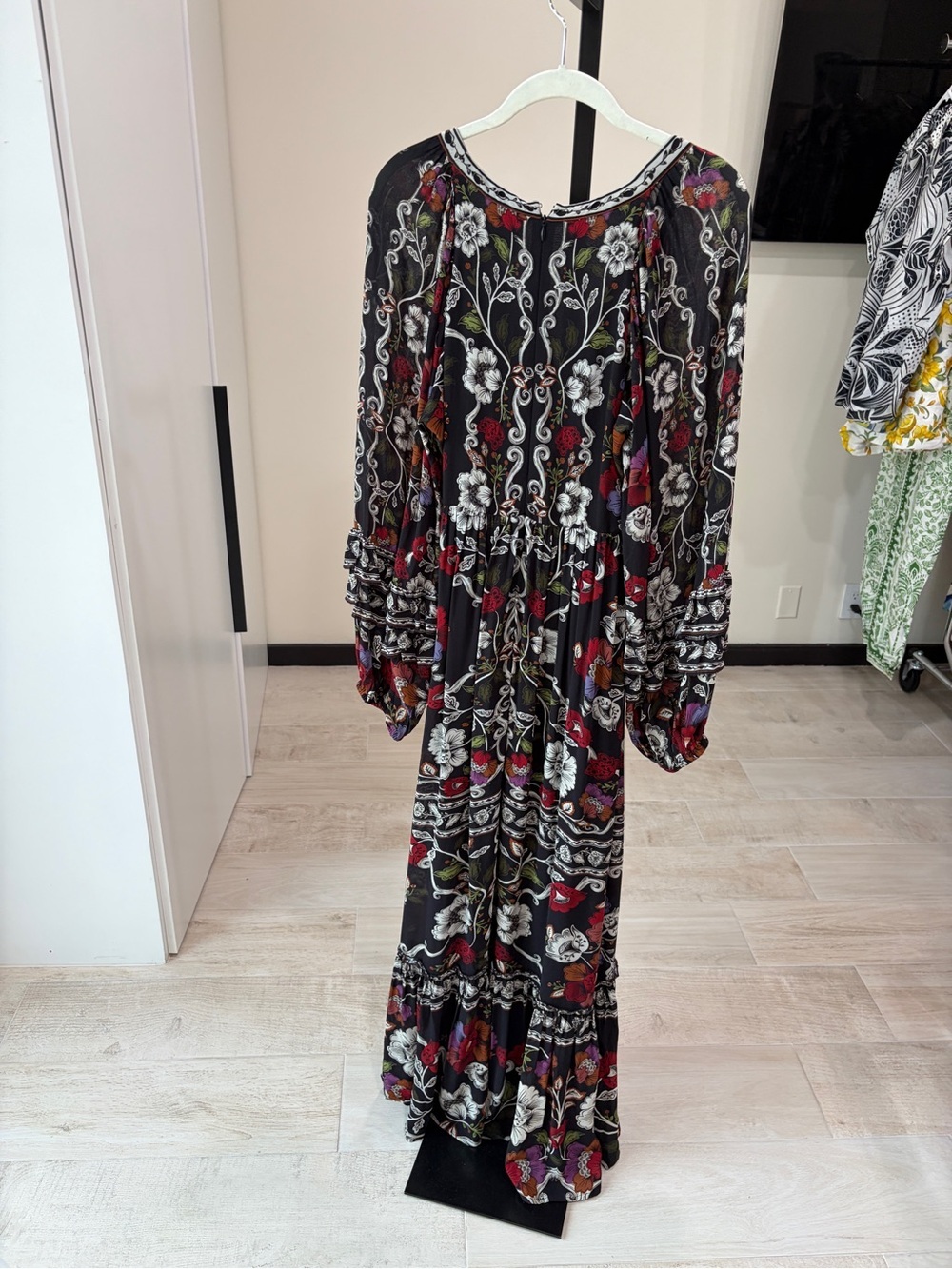 Farm Rio: Black Rococo Flowers Ruffled Maxi
Dress - Picture 6 of 12